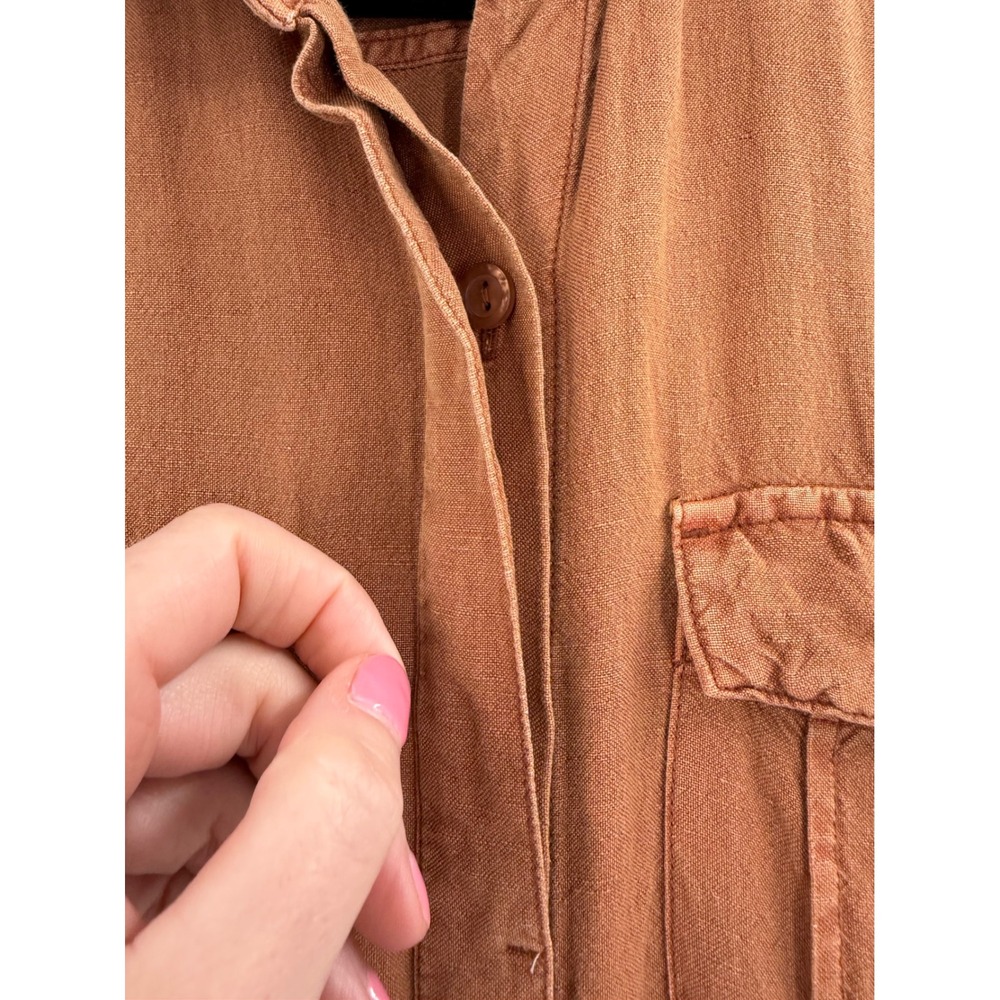 YFB Young Fabulous & Broke Jumpsuit Womens XS Rust Linen Utility Safari Core - Picture 6 of 13